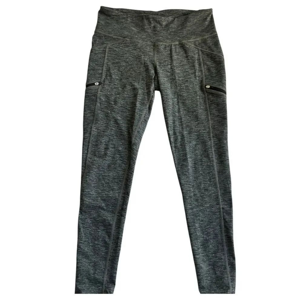 Athleta Women's Gray Athletic Yoga Workout Leggings with Pockets Size M